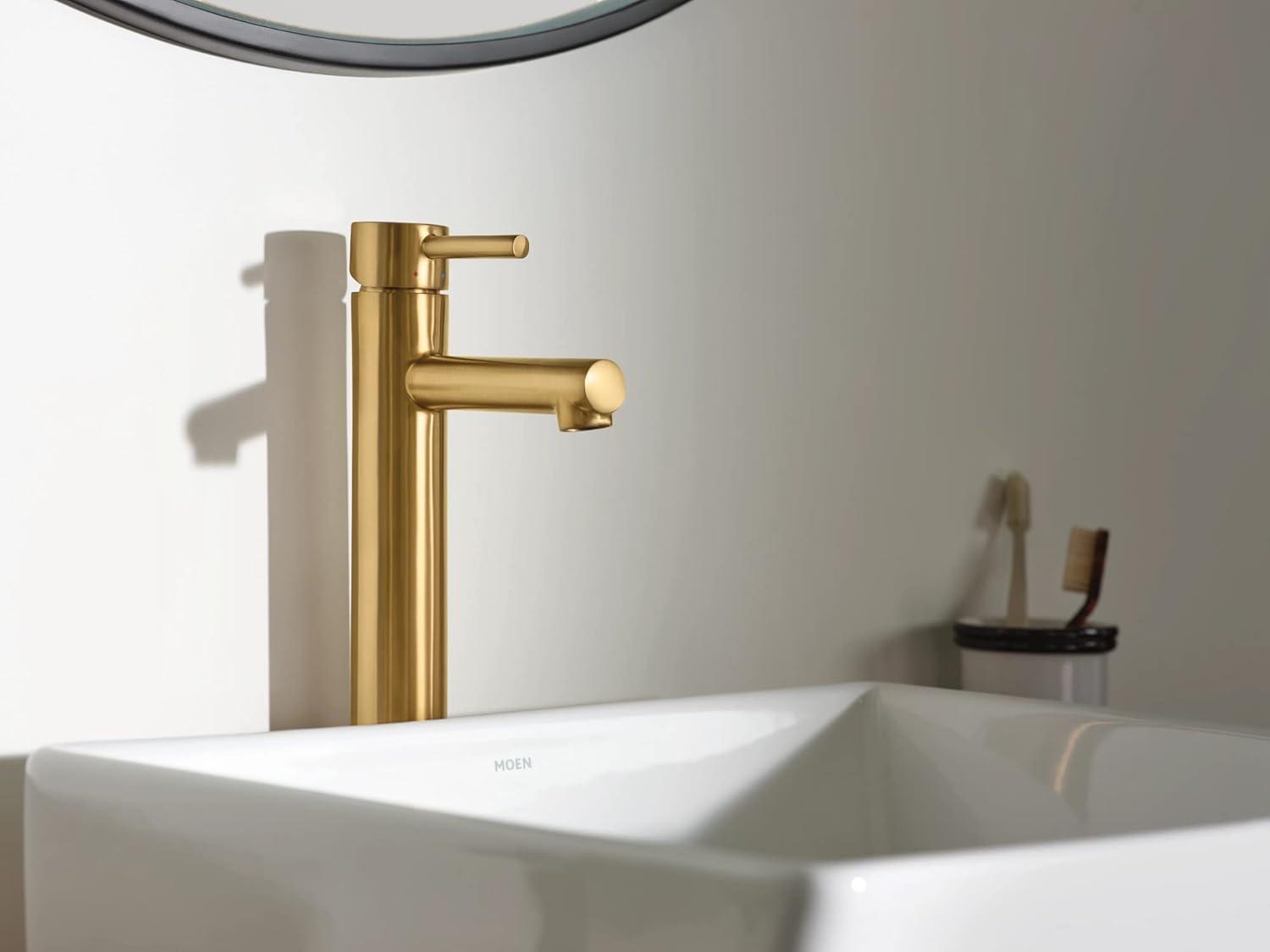 image:imageMoen Align Chrome OneHandle Single Hole Modern Vessel Sink Bathroom Faucet 6192Brushed Gold