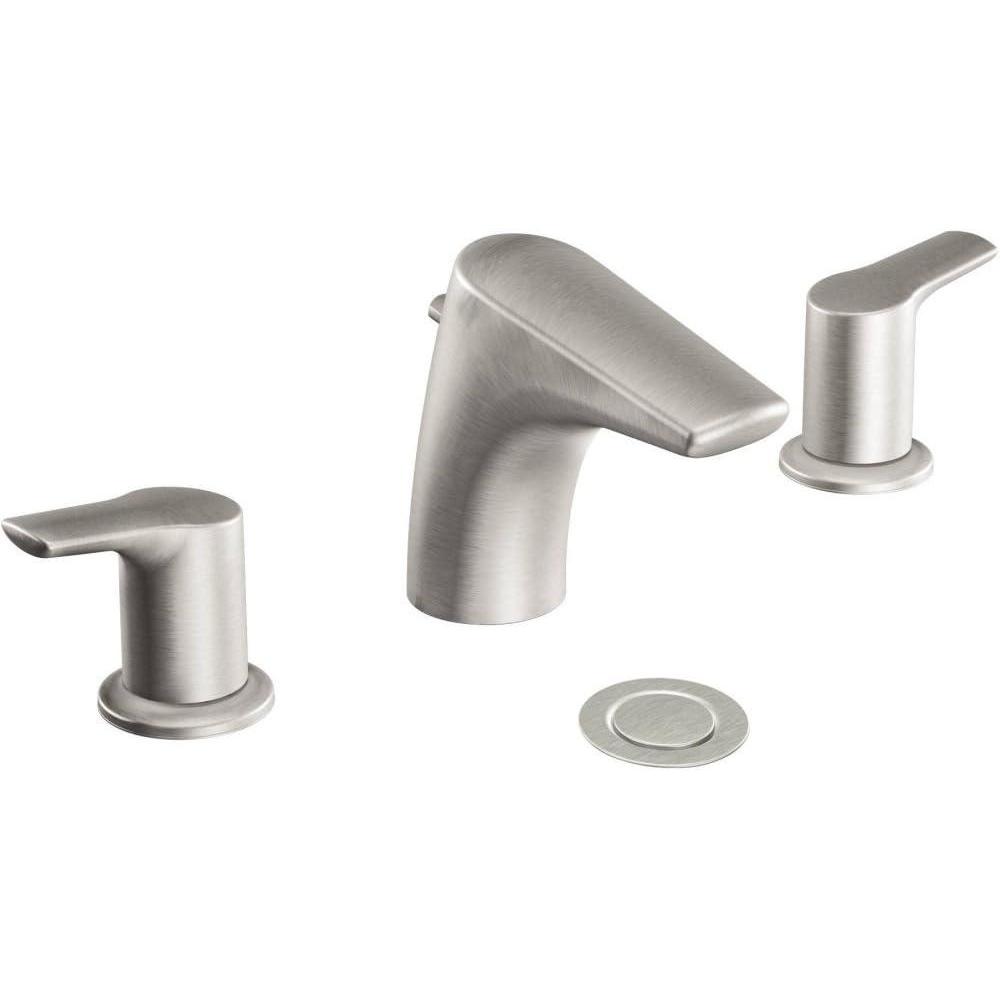 image:imageMoen T6820 Method TwoHandle Low Arc Bathroom Faucet Without Valve ChromeBrushed Nickel