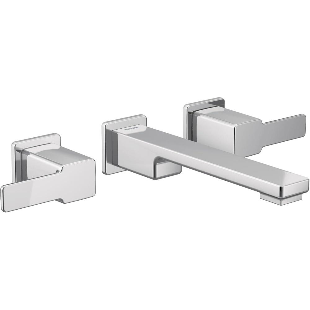 image:imageMoen TS6731 90 Degree TwoHandle Wall Mount Bathroom Faucet Trim Valve Required Chrome
