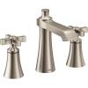 Moen TS6985 Flara Two-Handle 8 in. Widespread Cross Handle Bathroom Faucet Trim Kit, Valve Required, Chrome(Brushed Nickel)