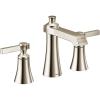 Moen TS6985 Flara Two-Handle 8 in. Widespread Cross Handle Bathroom Faucet Trim Kit, Valve Required, Chrome(Polished Nickel)