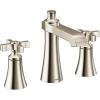 Moen TS6985NL Flara Two-Handle 8 in. Widespread Cross Handle Bathroom Faucet Trim Kit, Valve Required, Polished Nickel
