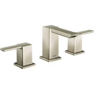 Moen 90 Degree Chrome Two-Handle 8 in. Widespread Bathroom Faucet Trim Kit, Valve Required, TS6720(Brushed Nickel)