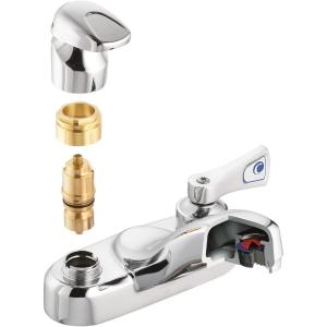 Moen Chrome Commercial M-PRESS Two-Handle 4-Inch Centerset Metering Bathroom Faucet, 8886