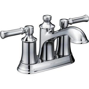 Moen Dartmoor Chrome Traditional Two Handle Centerset Bathroom Sink Faucet, 6802