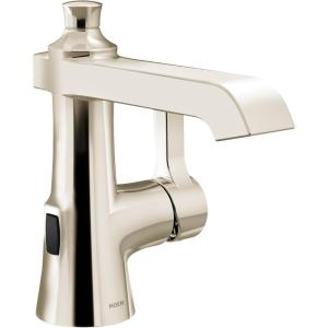 Moen Flara Polished Nickel Motionsense Wave Touchless Single Handle Bathroom Sink Faucet, S6981EWNL