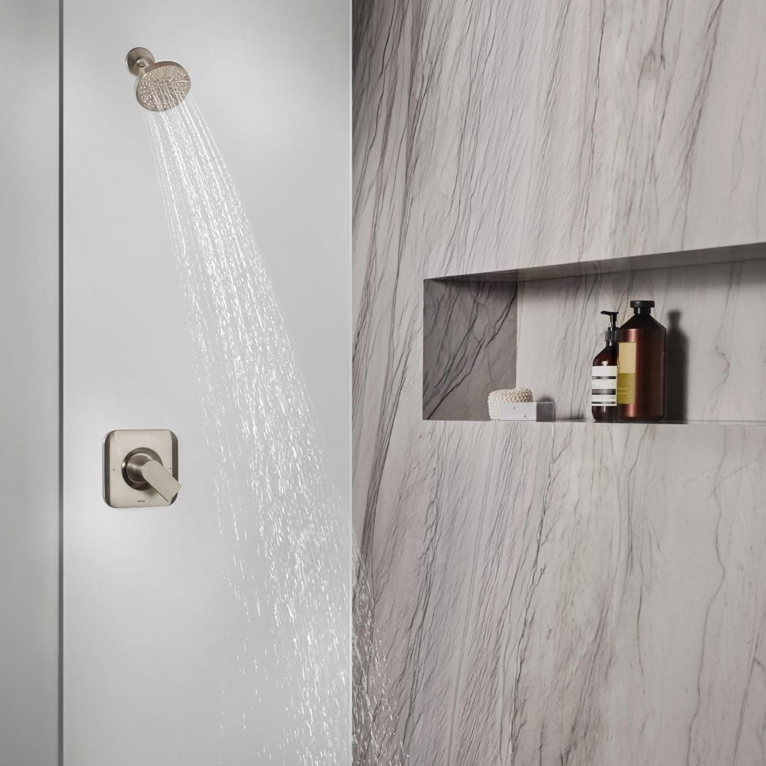 image:imageMoen Genta LX Chrome 1Handle PosiTemp Pressure Balancing Modern Valve Trim Kit Valve Required T2471Brushed Nickel