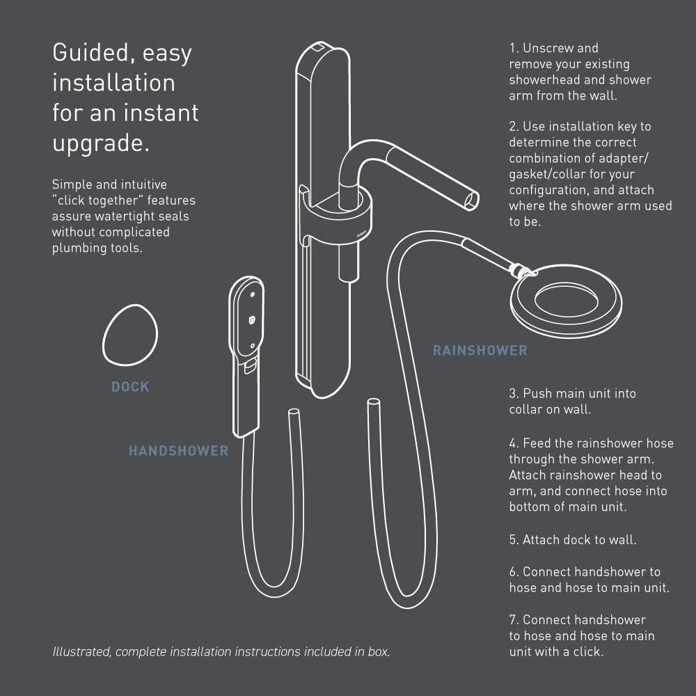 image:imageMoen N214C0BL Spa Shower including Rainshower Handshower and Magnetic Dock Matte Black