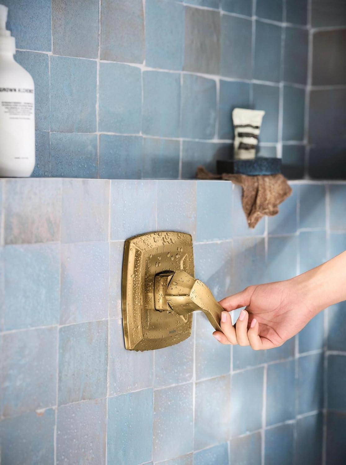 image:imageMoen Voss Brushed Gold PosiTemp PosiTemp Pressure Balancing Shower Trim Featuring Showerhead and Shower Lever Handle Valve Required T2692BGPack of 3