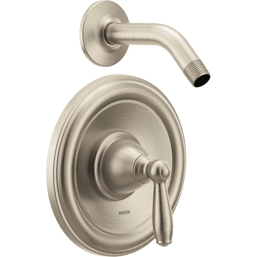 image:imageMoen Brantford Brushed Nickel PosiTemp Pressure Balancing Shower Trim Kit Featuring Shower Lever Handle Without Showerhead Valve Required T2152NHBNBrushed Nickel