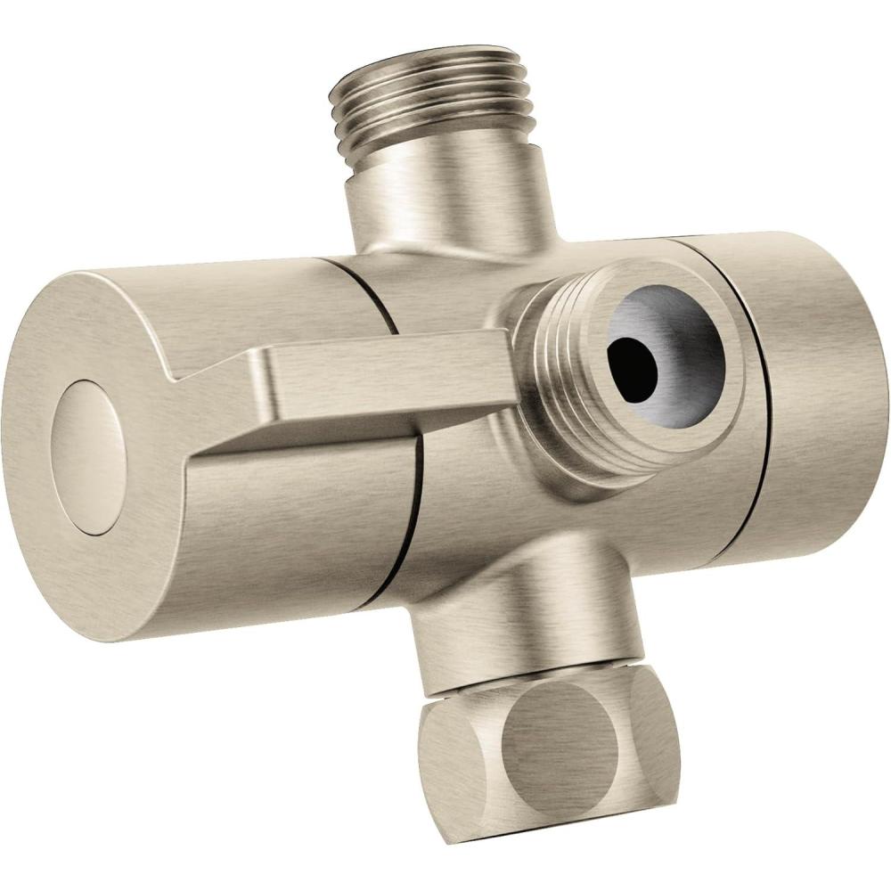image:imageMoen CL703BN NonPivoting Shower Arm Diverter Brushed NickelBrushed Nickel