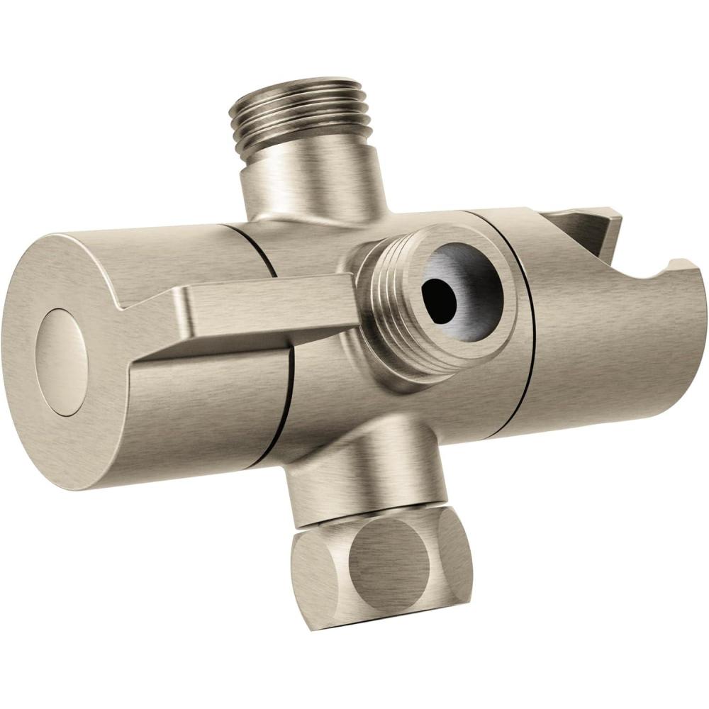 image:imageMoen CL707ORB Pivoting Shower Arm Diverter with Hand Shower Cradle Oil Rubbed BronzeBrushed Nickel