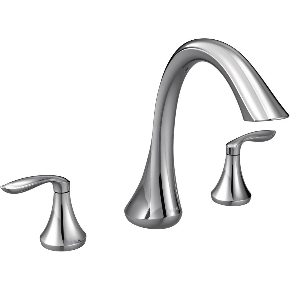 image:imageMoen Eva OilRubbed Bronze Transitional TwoHandle Deck Mount Roman Tub Faucet Trim Kit Valve Required T943ORBChrome