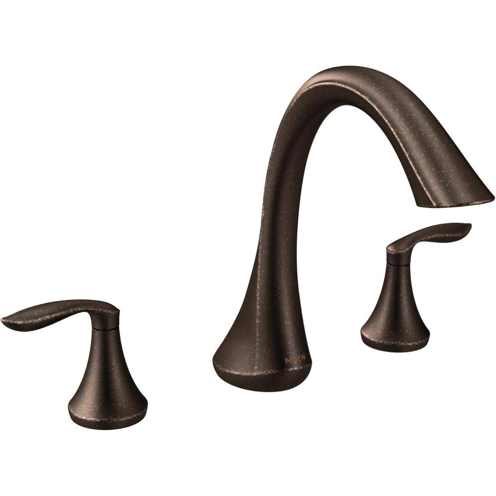 image:imageMoen Eva OilRubbed Bronze Transitional TwoHandle Deck Mount Roman Tub Faucet Trim Kit Valve Required T943ORBOil Rubbed Bronze