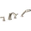 Moen Brantford brushed Nickel Two-Handle Deck Mount Roman Tub Faucet Trim Kit with Single Function Handshower, Valve Required, T924BN(Brushed Nickel)