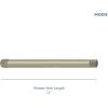 Moen Brushed Nickel Extended 12-Inch Straight Overhead Shower Arm, 226651BN