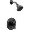 Moen Gibson Matte Black Eco-Performance Modern Shower Trim Featuring Bathroom Showerhead and Lever Handle, Posi-Temp Valve Required, T2902EPBL((Pack of 1))