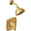 Moen Voss Brushed Gold Posi-Temp Posi-Temp Pressure Balancing Shower Trim Featuring Showerhead and Shower Lever Handle, Valve Required, T2692BG((Pack of 1))