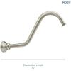 Moen Waterhill Brushed Nickel 14-Inch Replacement Extension Curved Shower Arm, S113BN