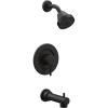 Moen Align Brushed Gold Eco-Performance Pressure Balancing Modern Tub and Shower Trim Kit with Showerhead, Lever Handle, and Tub Spout, Valve Required, T2193EPBG(Matte Black)