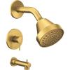 Moen Align Brushed Gold Eco-Performance Pressure Balancing Modern Tub and Shower Trim Kit with Showerhead, Lever Handle, and Tub Spout, Valve Required, T2193EPBG(Brushed Gold)
