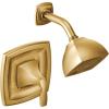 Moen Voss Brushed Gold Posi-Temp Posi-Temp Pressure Balancing Shower Trim Featuring Showerhead and Shower Lever Handle, Valve Required, T2692BG((Pack of 1))