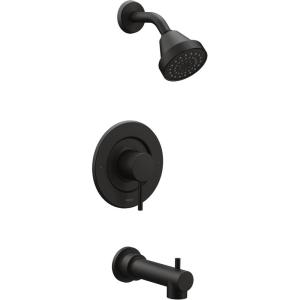 Moen Align Brushed Gold Eco-Performance Pressure Balancing Modern Tub and Shower Trim Kit with Showerhead, Lever Handle, and Tub Spout, Valve Required, T2193EPBG(Matte Black)