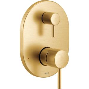 Moen Align Brushed Gold M-CORE 3-Series 2-Handle Shower Trim with Integrated Transfer Valve, Valve Required, UT3290BG(Brushed Gold)