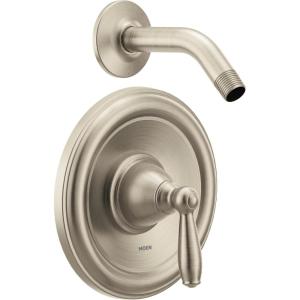 Moen Brantford Brushed Nickel Posi-Temp Pressure Balancing Shower Trim Kit Featuring Shower Lever Handle (Without Showerhead), Valve Required, T2152NHBN(Brushed Nickel)
