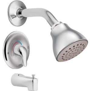 Moen Chateau Chrome Posi-Temp Bathtub Trim Kit with Shower Head, Lever Handle, and Tub Spout, Valve Required, TL183EP(Chrome)
