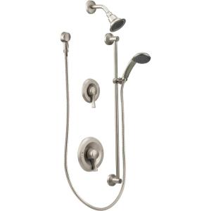 Moen Commercial Classic Brushed Nickel Posi-Temp Pressure Balancing Shower and Handshower Trim without Valves, T8342CBN