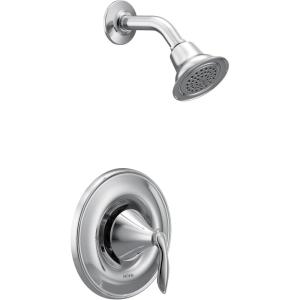 Moen Eva Brushed Nickel One-Handle Posi-Temp Shower Trim Kit Featuring Shower Head and Shower Lever Handle, Valve Required, T2132BN(Chrome)