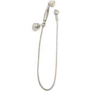 Moen Showering Accessories-Basic Eco-Performance Handheld Shower, Brushed Nickel, 2-Inch Diameter, Includes Vacuum Breaker, Wall Bracket, and Installation Drop