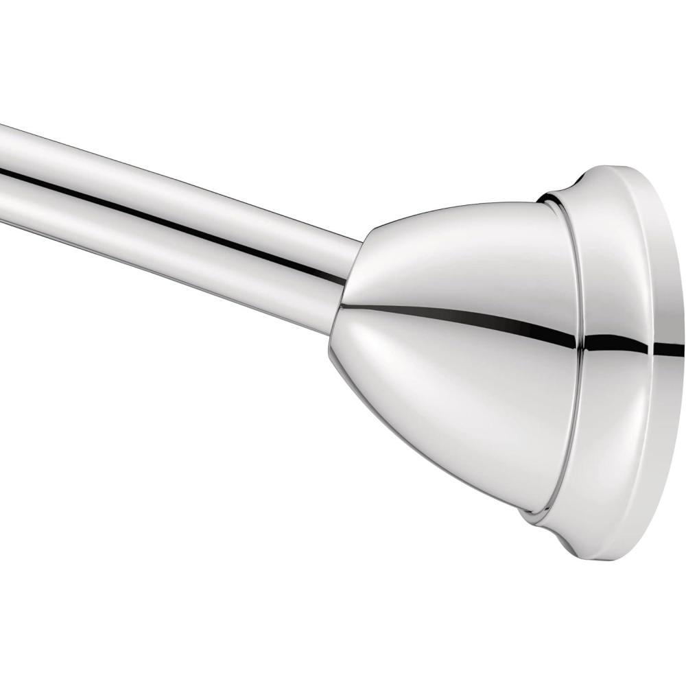 image:imageMoen MDN2170CH Magnetix 60inch Curved Adjustable Single Shower Curtain Rod ChromeChrome
