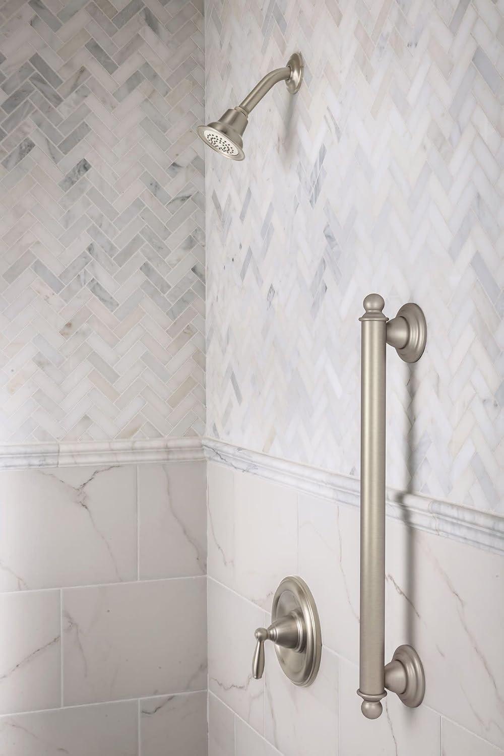 image:imageMoen Brantford Brushed Nickel PosiTemp Pressure Balancing Shower Trim Kit with Shower Head and Lever Handle Valve Required T2152BNBrushed Nickel