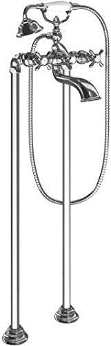 image:imageMoen S22105BN Weymouth Two Handle Tub Filler with CrossHandles and Handshower Brushed NickelBrushed Nickel