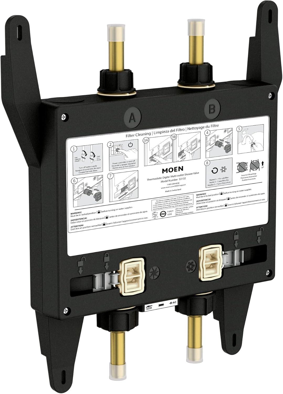 image:imageMoen Terra Beige Smart Shower 2Outlet Digital Water System Controller for Thermostatic Shower Valve TS3302TBTerra Beige