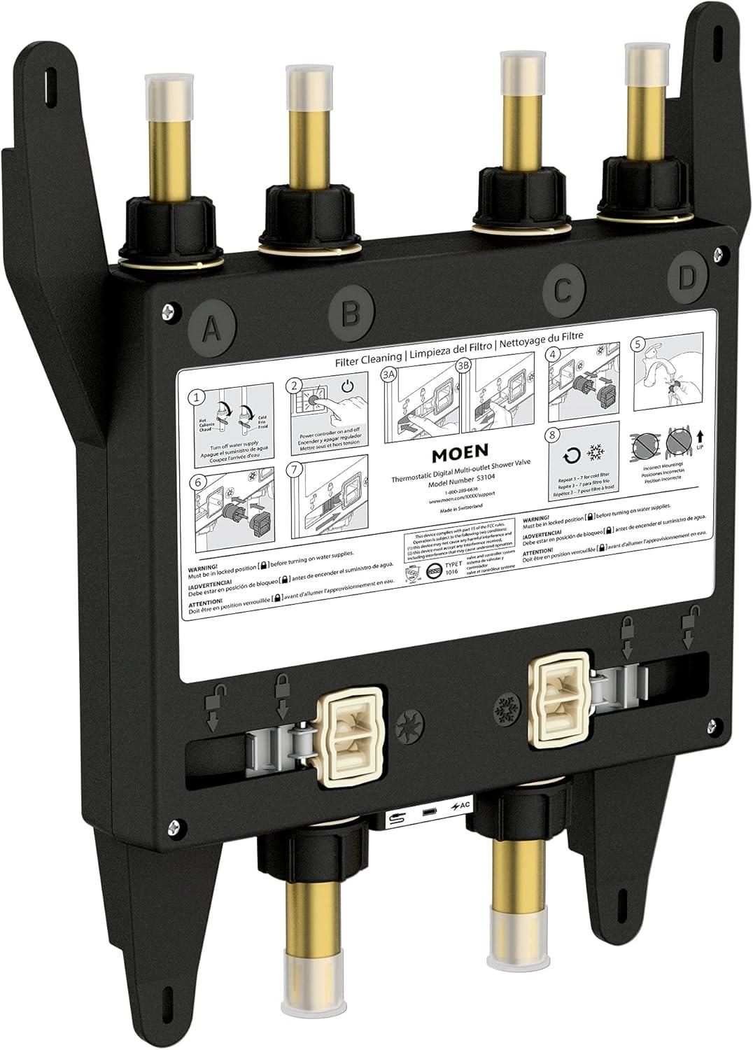 image:imageMoen Terra Beige Smart Shower 2Outlet Digital Water System Controller for Thermostatic Shower Valve TS3302TBValve Only
