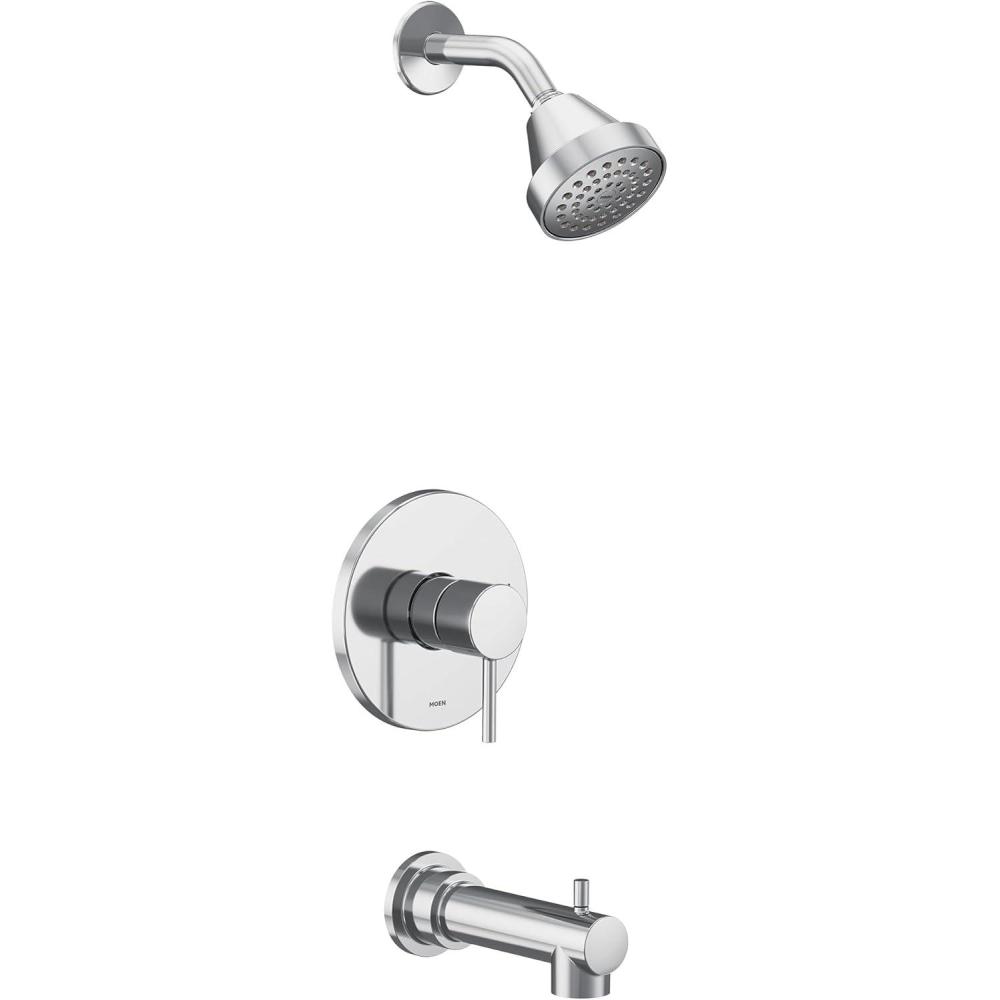 image:imageMoen Align Brushed Nickel MCORE 2Series 1Handle Tub and Shower Trim Kit Valve Required UT2193EPBNChrome
