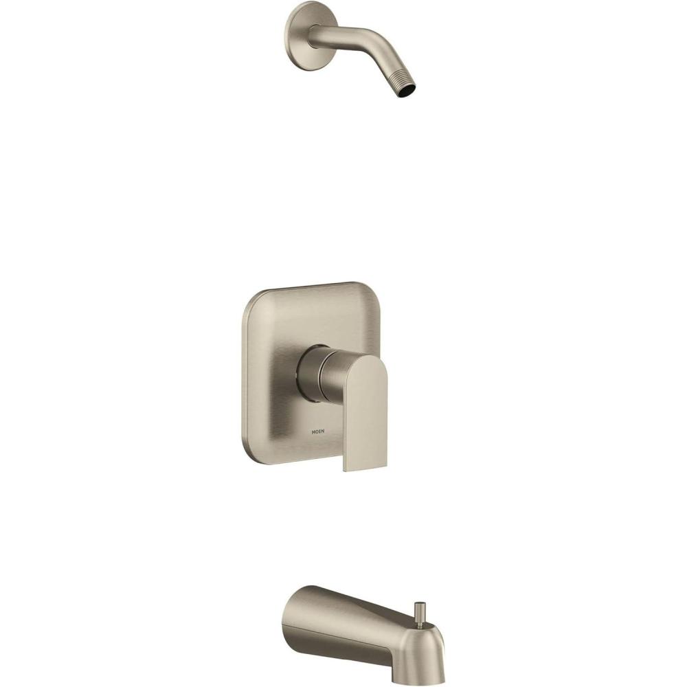 image:imageMoen Genta LX MCORE 2Series Shower Trim Kit with Handle Arm and Tub Spout Valve and Showerhead Required Chrome UT2473NHBrushed Nickel