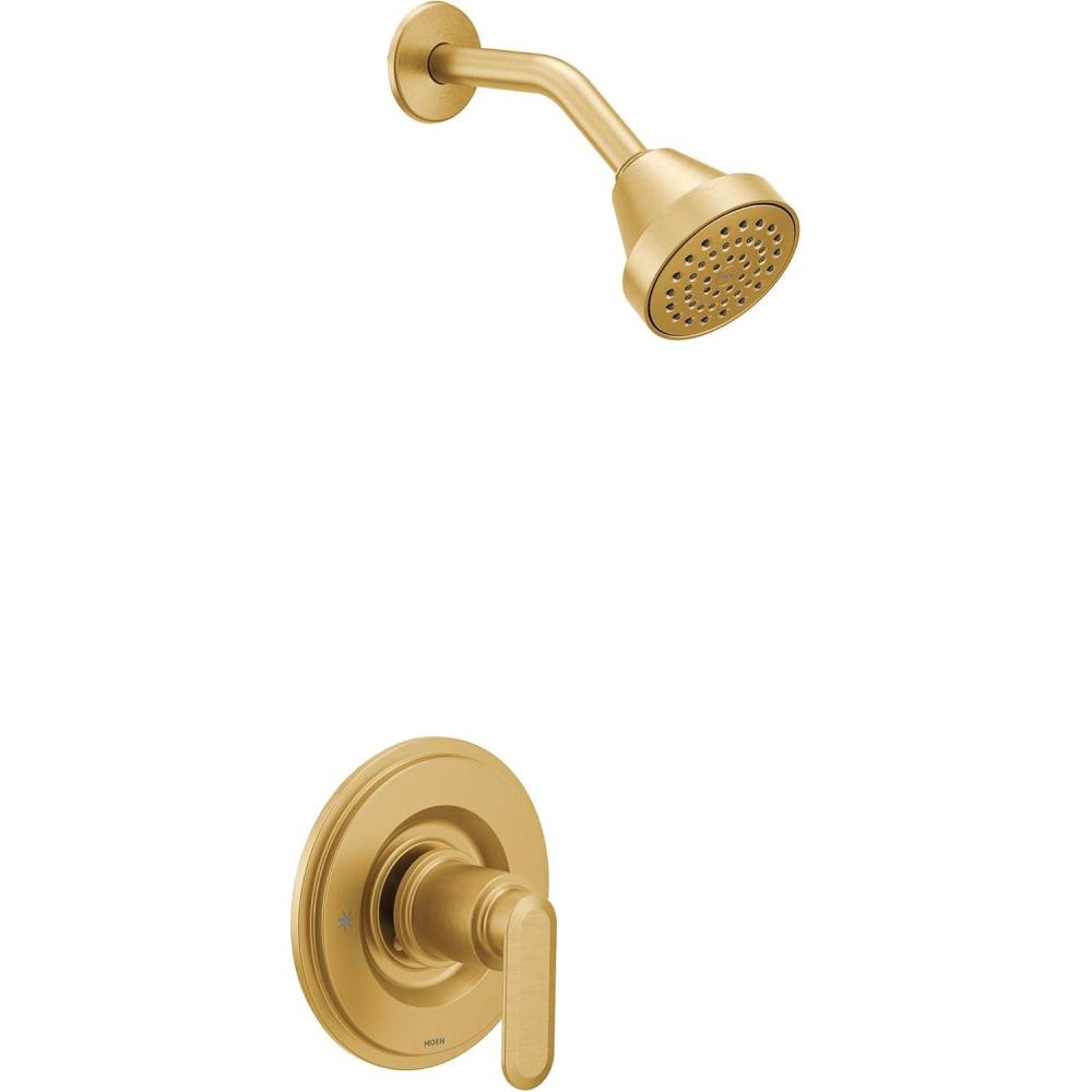 image:imageMoen Greenfield Brushed Gold Single Handle EcoPerformance Tub and Shower Faucet Featuring Shower Head and Lever Handle Valve Required T2222EPBG