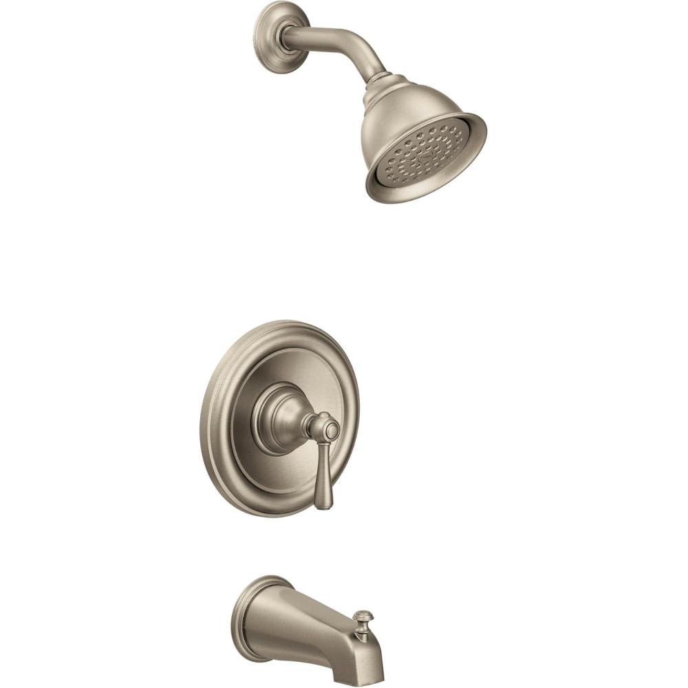 image:imageMoen T2113BN Kingsley PosiTemp Tub and Shower Trim Kit Valve Required Brushed NickelBrushed Nickel