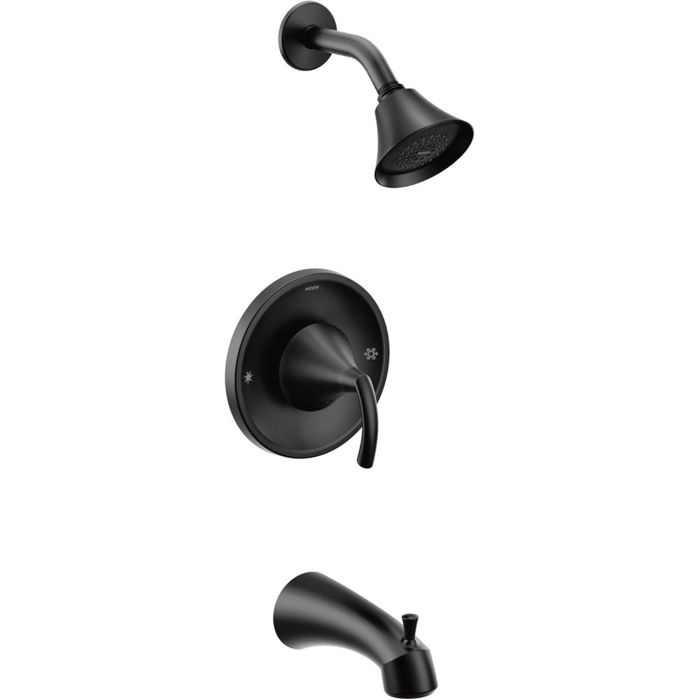 image:imageMoen T2743EP Glyde PosiTemp TubShower Faucet ChromeMatte Black