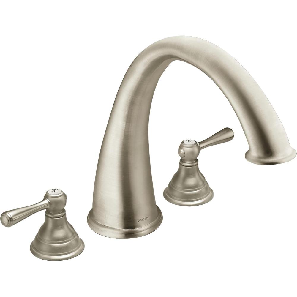 image:imageMoen T920AZ Kingsley TwoHandle High Arc Roman Tub Faucet Without Valve Antique BronzeBrushed Nickel