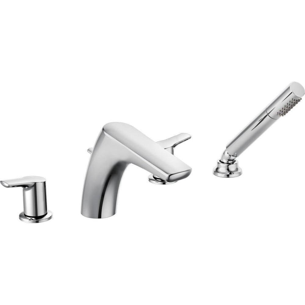 image:imageMoen T987 Method TwoHandle Low Arc Roman Tub Faucet Includes Hand Shower Valve Required