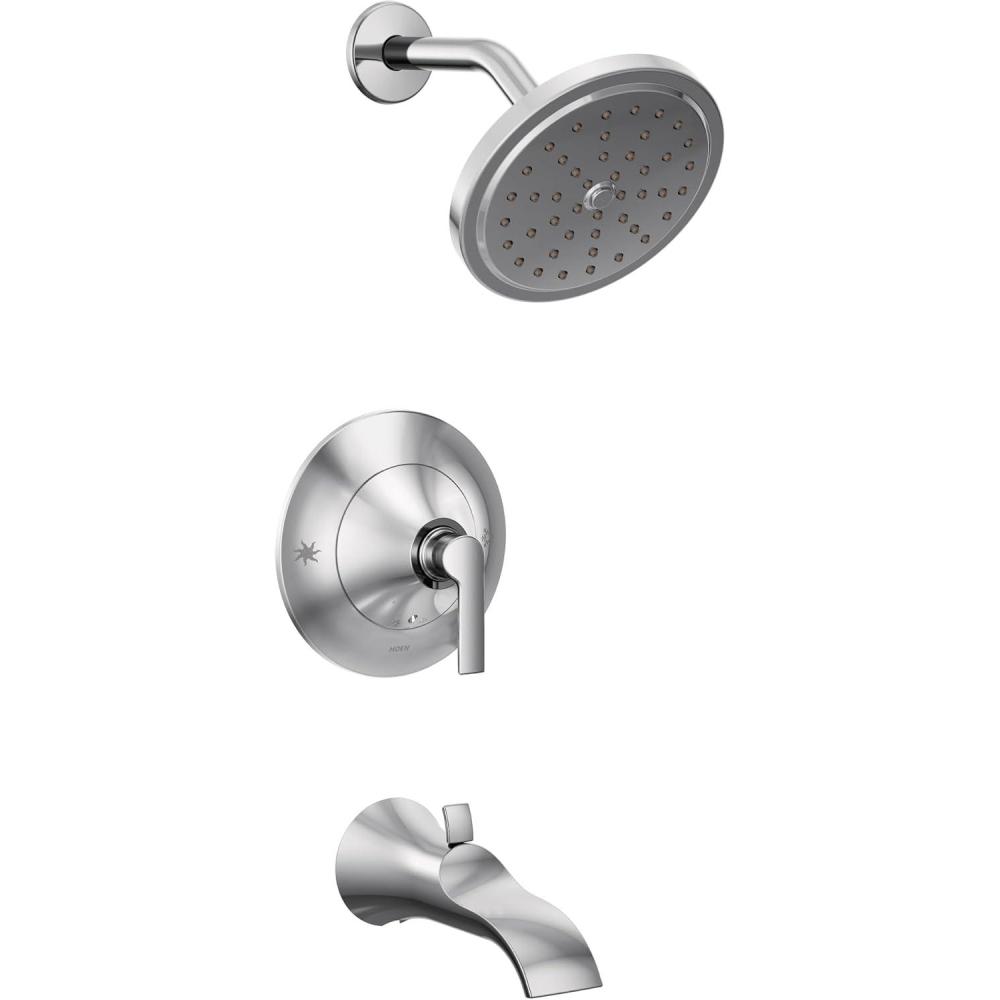image:imageMoen TS2203 Doux PosiTemp Pressure Balancing Tub and Shower Trim Kit Valve Required ChromeChrome