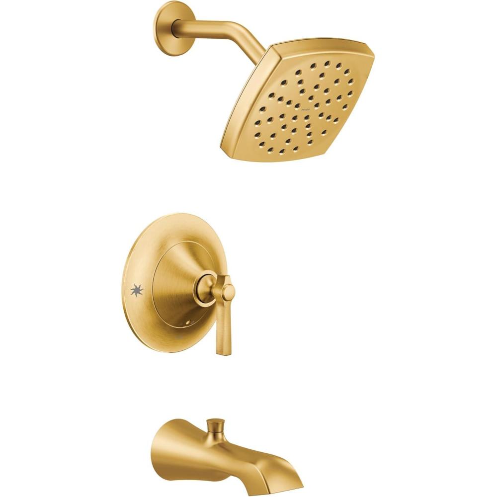 image:imageMoen TS2913 Flara PosiTemp Pressure Balancing Tub and Shower Trim Kit Valve Required ChromeBrushed Gold