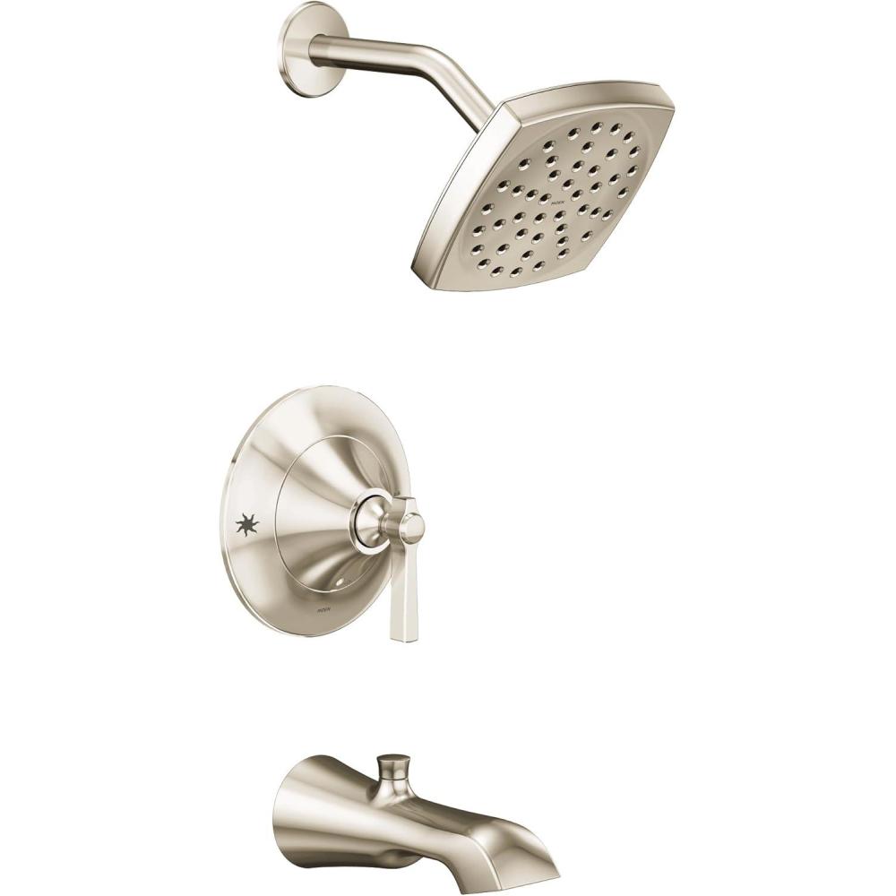 image:imageMoen TS2913 Flara PosiTemp Pressure Balancing Tub and Shower Trim Kit Valve Required ChromePolished Nickel
