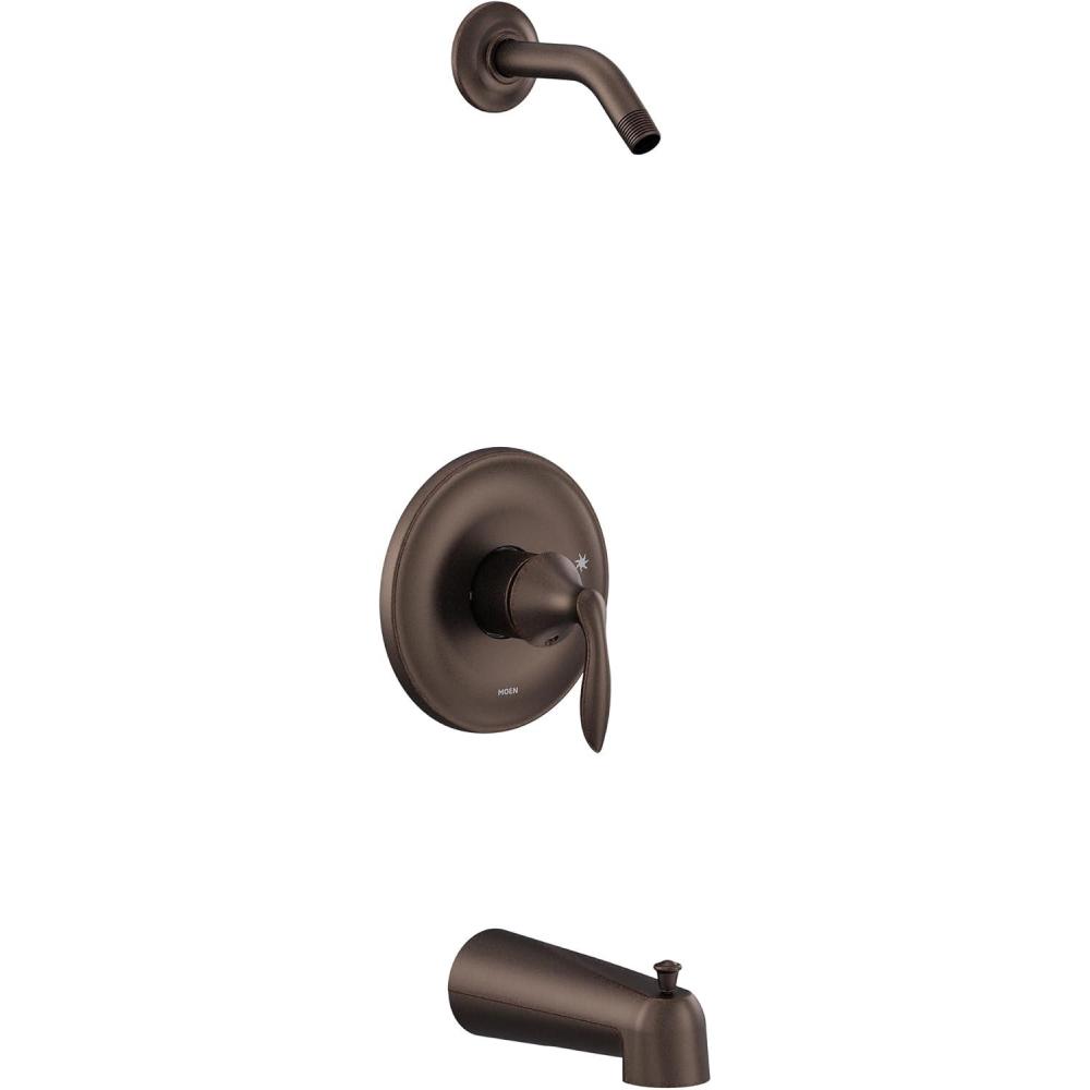 image:imageMoen UT2133NH Eva Collection MCORE 3Series 1Handle Tub and Shower Trim Kit Valve Required ChromeOil Rubbed Bronze