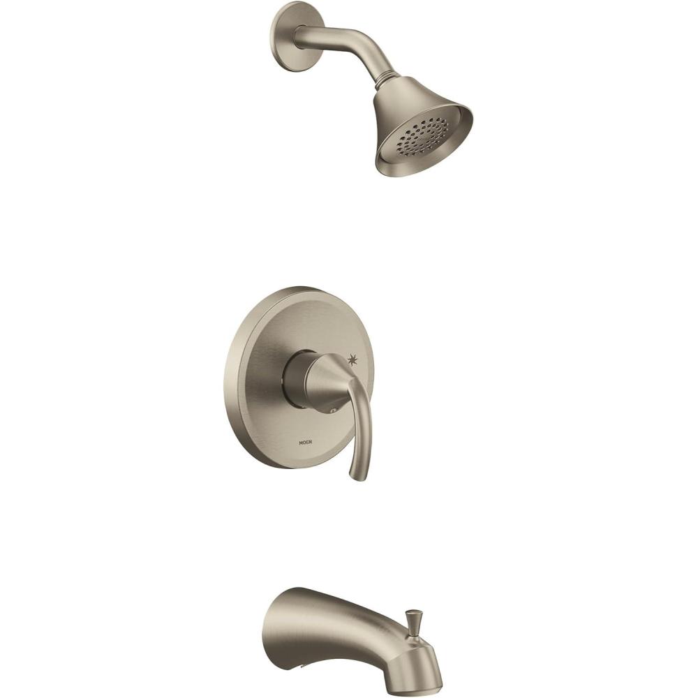 image:imageMoen UT2743EPBN Glyde MCORE 2Series 1Handle Tub and Shower Trim Kit Valve Required Brushed NickelBrushed Nickel